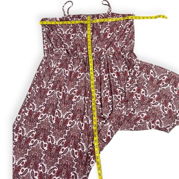 Maurices Plus Size Pink Paisley Tie Waist Jumpsuit size 4X - Picture 7 of 11